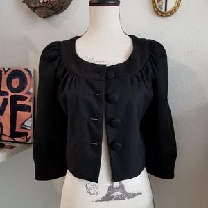Black cropped cocktail jacket
